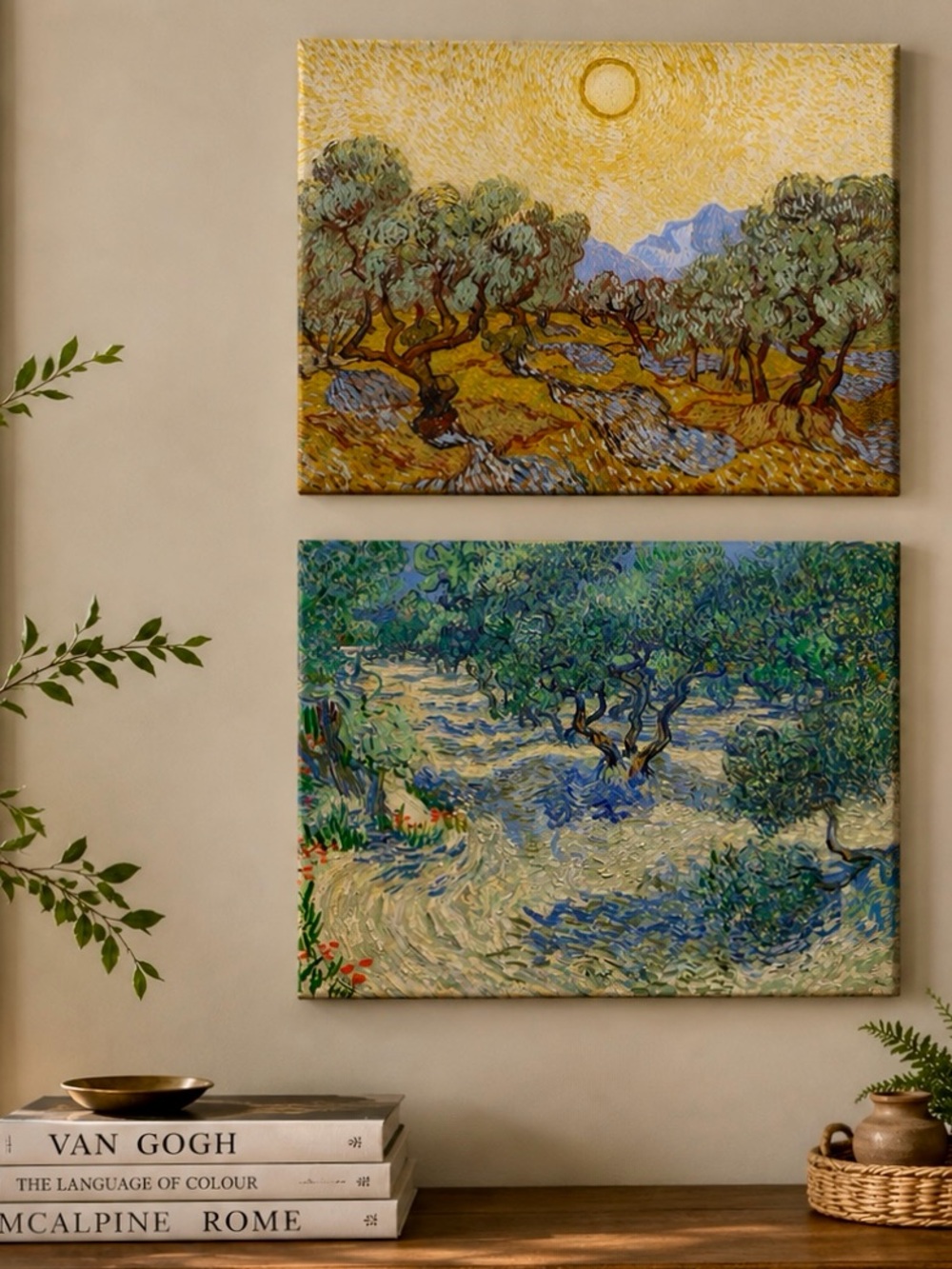 Van Gogh Olive Tree Canvas Art Prints Pair | 16x12 Saint-Rémy